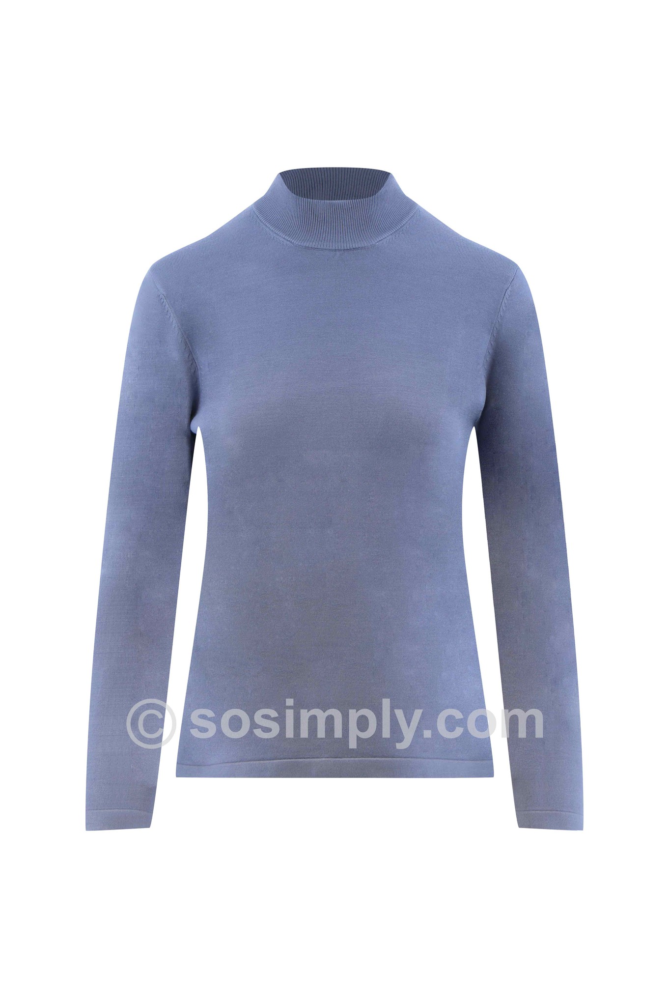 Sunday Turtle Neck Jumper Steel Blue 63