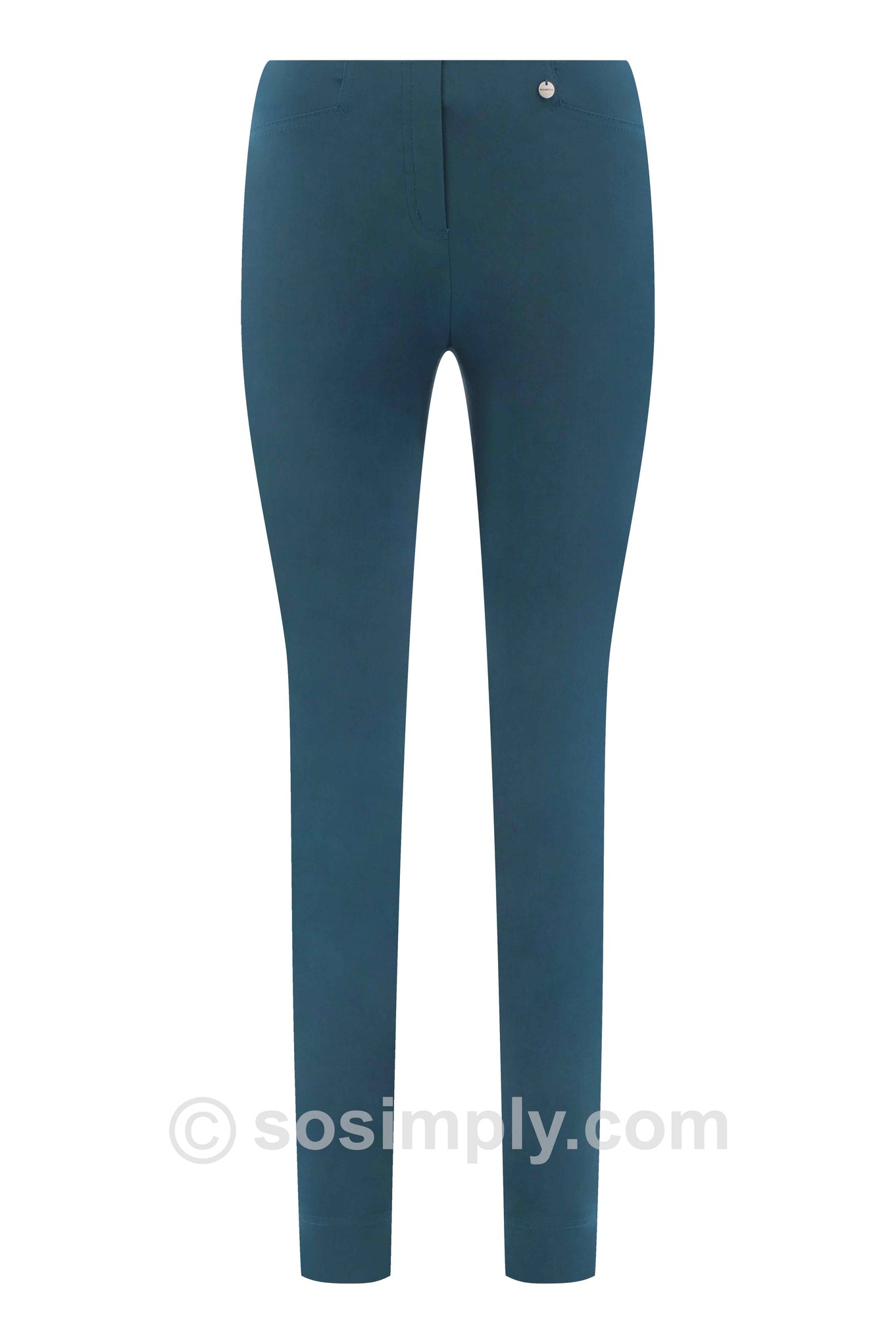 Robell Rose Full-Length Trousers Petrol 75