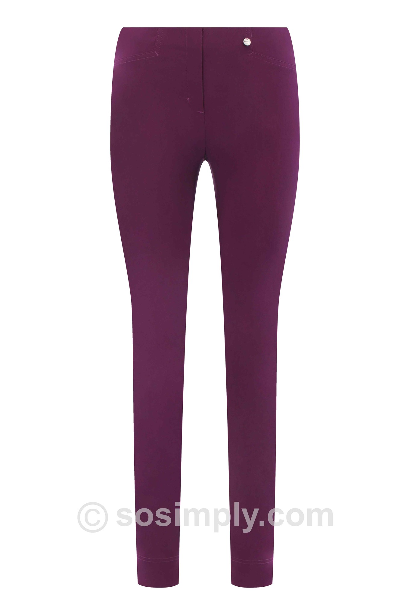 Robell Rose Full-Length Trousers Dark Lilac 580