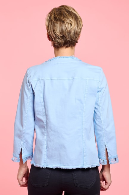 Robell Josy Lace Sleeve Denim Jacket, 57427-54837