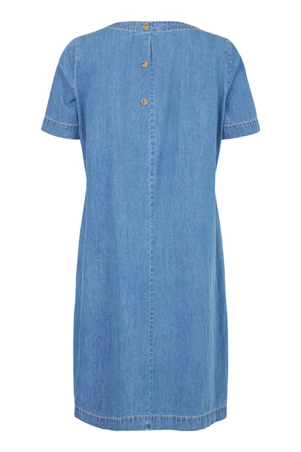 [ JEANS] Denim Linen Dress ★人気★ Light Wash Stretch Denim Dress